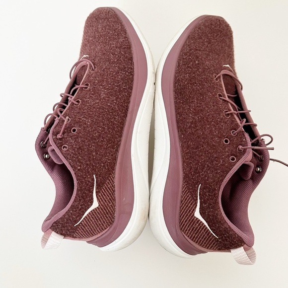 Hoka One One Hupana Flow Wool Sneakers Maroon Burgundy Size 8.5 - Picture 1 of 7